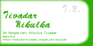 tivadar mikulka business card